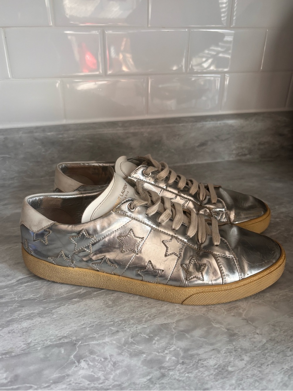 Saint Laurent Court Classic SL/06 sneakers in silver Size EUR 40